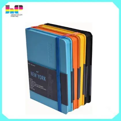 A5 hardcover Notebook With Elastic Band, Custom Full Colour leather notebook