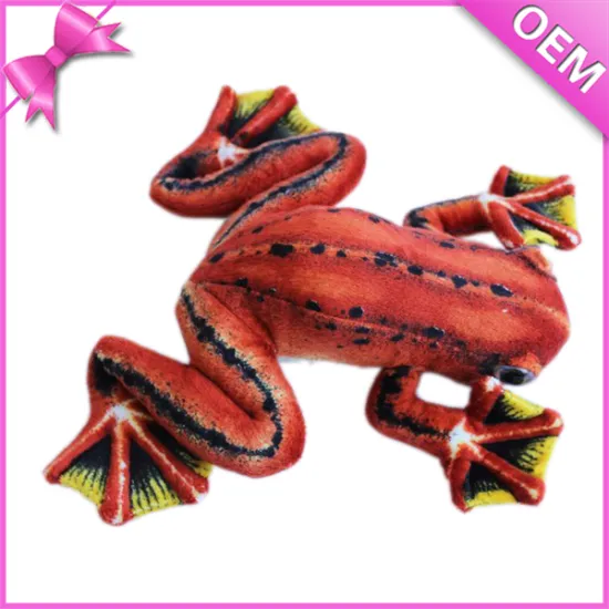 Most Likelife Frog Printing Pattern Fabric Brown Stuffed Frog Plush Animal