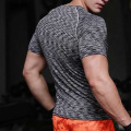 Camiseta masculina respirável de poliéster Sports GYM Workout