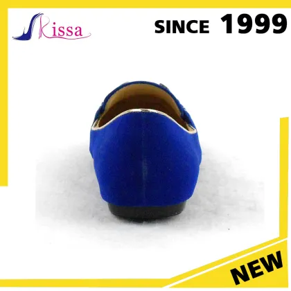 Wholesale Blue Suede Upper Women Shoes Flat Sole Boat Shoes Online