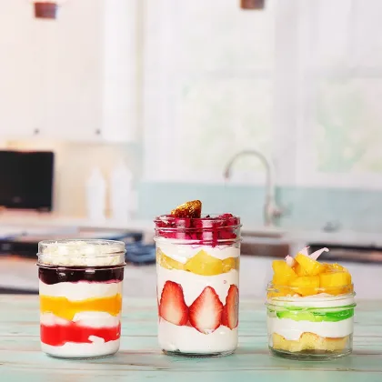 Wide Mouth Glass Mason Jars: 4oz to 25oz with Lids