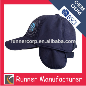 6 panel winter earflap cap with elastic back