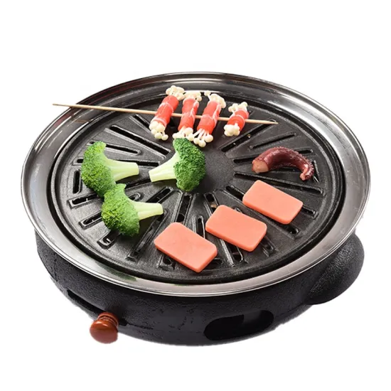 Multicolor Cast Iron Table Top Charcoal BBQ Grill for Garden