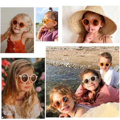 Colorful Kids UV400 Sunglasses - PLAYWOOD Small Round Boys Girls Shades 2025