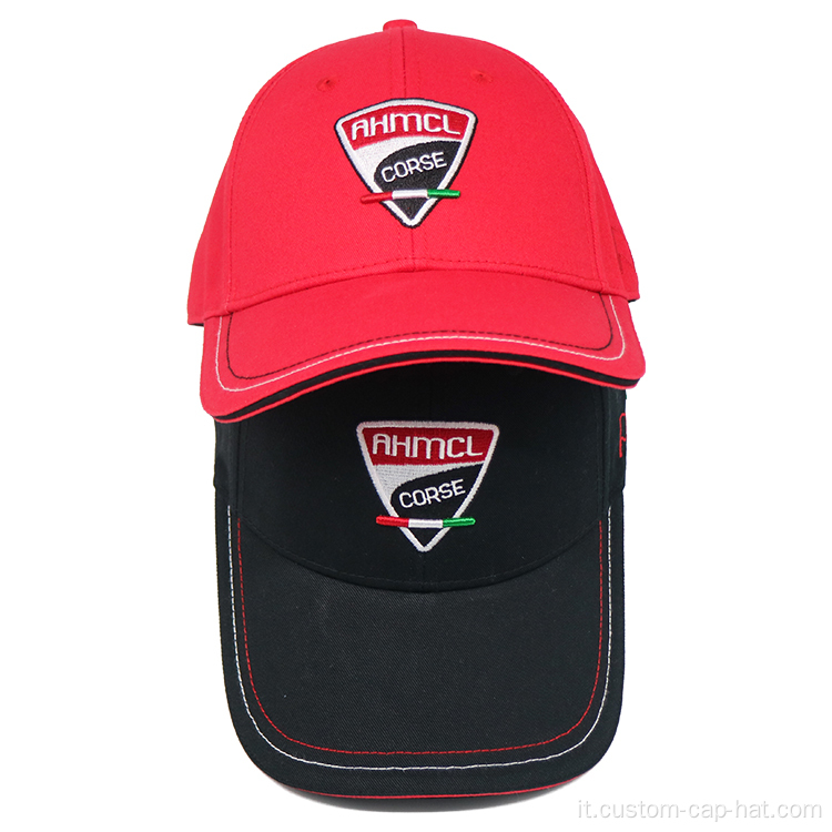 Cappellino da baseball di alto profilo con logo ricamato in 3D