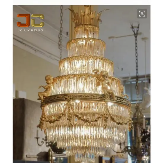 Luxury Italian Brass Pendant Lamp with K9 Crystal Drops for Churches and Large Buildings