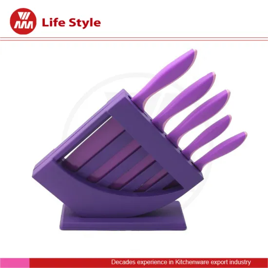 Functions of chefs knife vegetable chopper with plastic knife block