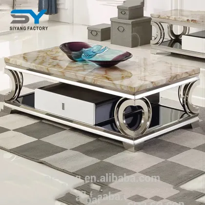 European Rug Stainless Steel Diamant Coffee Table