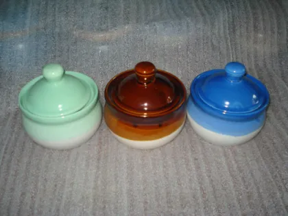 colorful ceramic casserole with lid