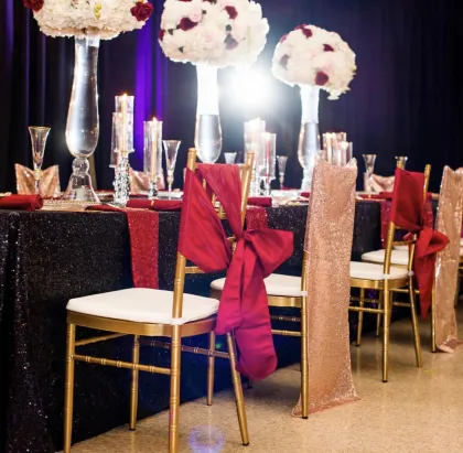 High Quality Wedding Decoration Metal Tiffany Gold Chiavari Chairs