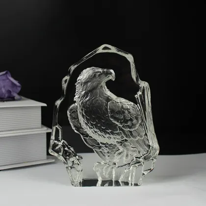 Standing Eagle Crystal Craft Unique Crystal Eagle Iceberg Award