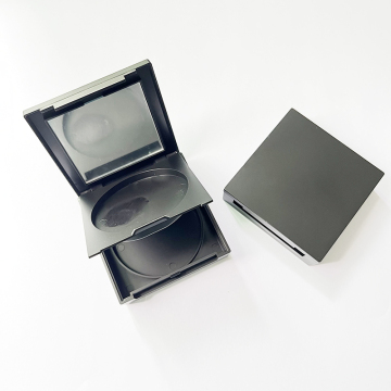 Fábrica Mandeo Matte Black Black Double Cosmetics Cosméticos con bocanada de esponja y espejo