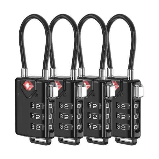 Professional Travel and Gym Security: Re-settable PC Black 3 Digit Combination Lock with TSA Approval for Luggage, Handheld, and Storage Lockers