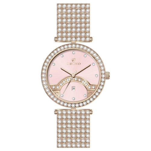 Shiny Sunray Dial Quartz Women's Rhinestone Watch