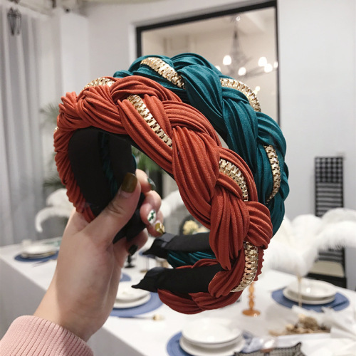 Gaya Baru Mengetuk Fabrik Alloy Chain Headband