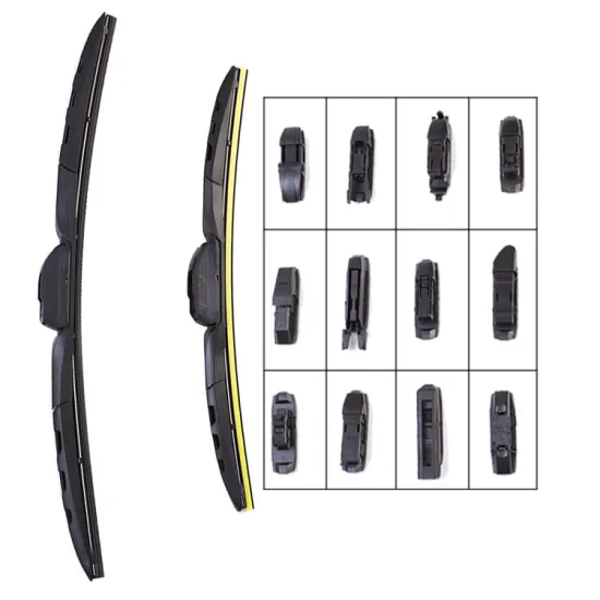 Multi-Type Multi-Clip Hybrid Wiper Blade with 10 Adaptors - Fits 99% Cars