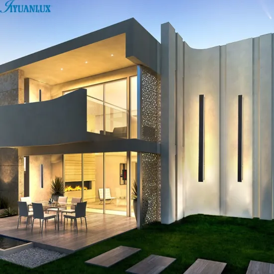 110V-220V Outdoor Linear Strip Wall Lamp with 3000K Warm White LED Garden Sconce