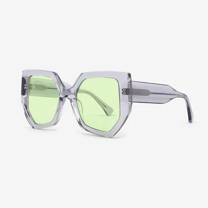 Hexagon and Dimensional acetate Female Sunglasses