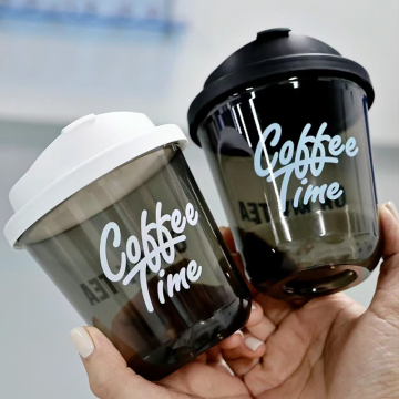 Custom Printed Logo PET Cups with Lids for Cold Coffee