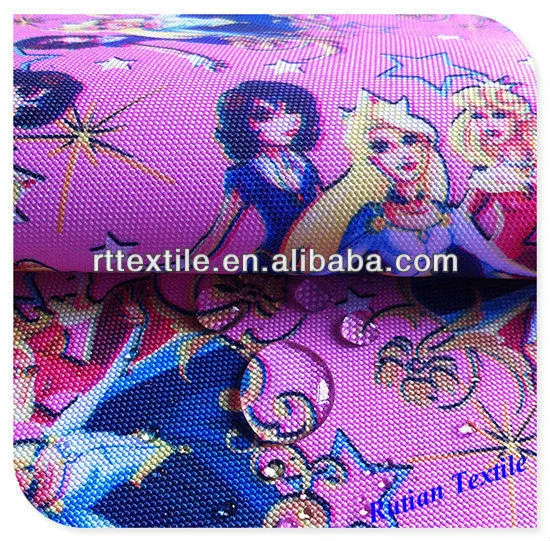 Printed Oxford 600D PU coated fabric for bag