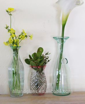 Handmade wholesale glass flower vase for home decoration