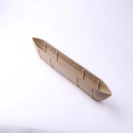Disposable Paper Pulp Molded Boat Shape Food Tray