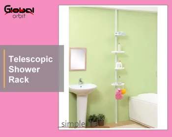 Corner Bath Shelf Telescopic Shower Rack Height Adjustable Bathroom Storage Rack
