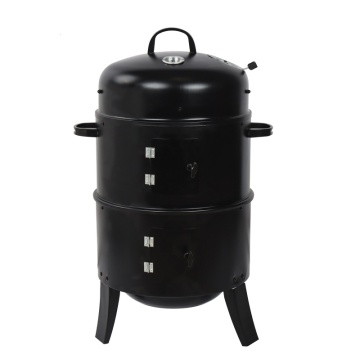 Black Outdoor Vertical Meat Food 3 In 1 Charcoal Bbq Grill Barbecue Smoker