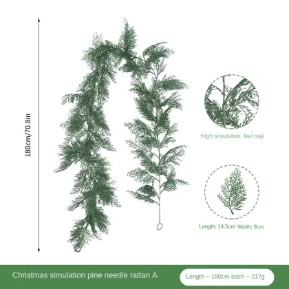 Artificial Pine Leaf Wreath Garlands with Cypress and Cedar