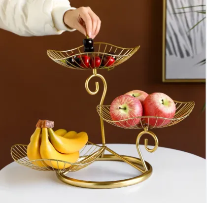 A three-tiered fruit basket