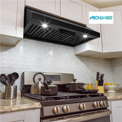 30 Inch In Vented Matte Black RangeHood