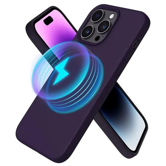 Magnetic Shockproof Silicone Wireless Charging Case for iPhone 12/13/14/15 Mini/Pro/Max