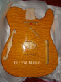 Alder USA vintaj 69 dengan Maple venir Tele Thinline(F HOLE) badan penggantian