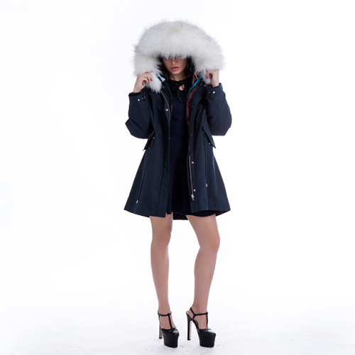 Mink inner fur collar pike coat