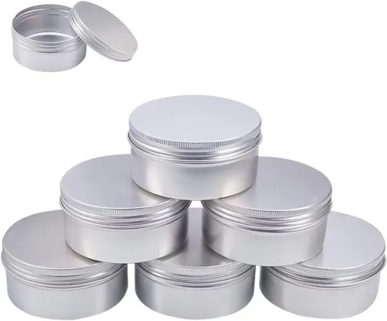 200g 6.7Oz big round aluminum tin jars