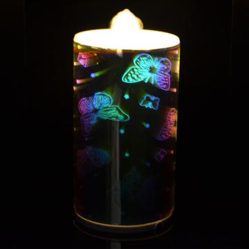 Rechargeable 3D Glass Surface Led Water Fountain Candles