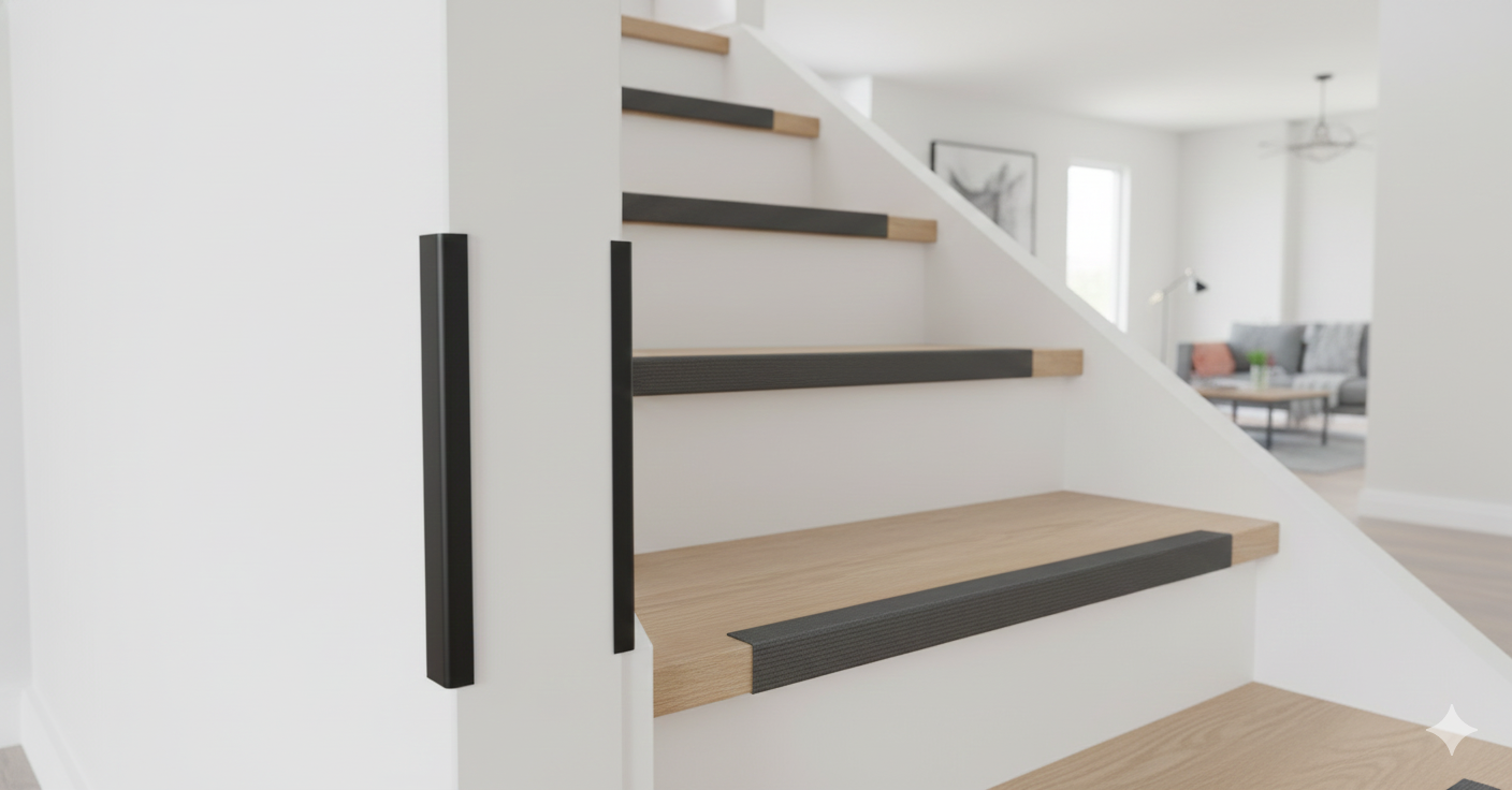 Anti-slip and edge protection for stair treads