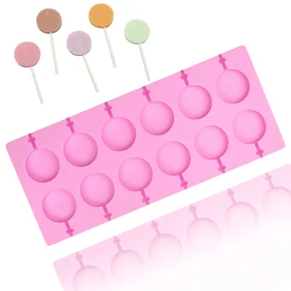 292-Piece 12-Hole Round Silicone Mold for Lollipops, Lollipop Making Kit - DIY Hard Candy, Chocolate, and Resin Mold