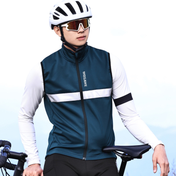 WOSAWE Men's Custom Windproof Thermal Fleece Breathable Sleeveless Cycling Vest