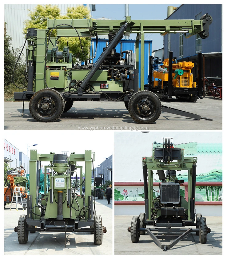 Wheels Hydraulic Mast Portable Water Well Drilling Rig