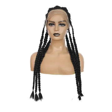 X-TRESS New Long Twist Braid Full Lace Synthetic Hair Wig With Baby Hair Soft Full-made Natural Braiding Hair Wig For Women