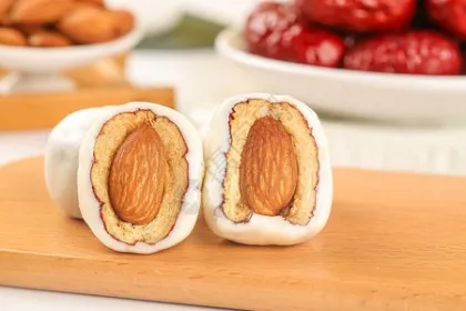 Tasty Milk Date Snack with Almond Filling