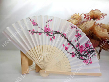 cherry blossom silk japanese folding fan