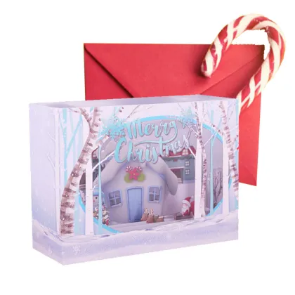 Snowy Santa Village Christmas Pop Up Card