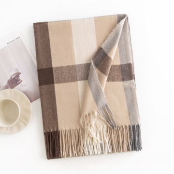 Autumn & Winter Fashion: Sweet Plaid Cashmere Scarf for Women