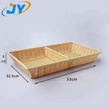 Rectangular PP rattan fruit and vegetable supermarket basket