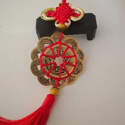 Wholesale Chinese Handmade Plum Blossom Ten Emperors Coins: Door-to-Door Auspicious Car Pendants in Pure Brass