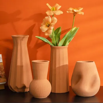 Modern Terracotta Clay Decor Vase - Rustic Style Flower Pot