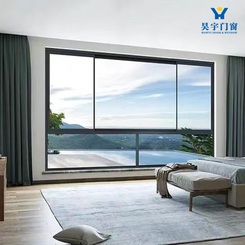 Fenêtre coulissante mince dans l'ouverture du pont