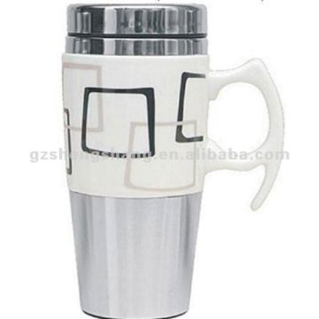 Wholesale stainless steel porcelain mug,450ml porcelain mug